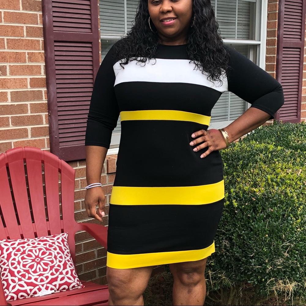 Black and yellow dress